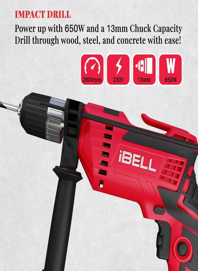 IBELL TOOLS IBELL Impact Drill ID13-80, 650W, Copper Armature, Chuck 13mm Keyless Auto, 2800 RPM, 2 mode selector, Forward/Reverse with variable speed - Image 4